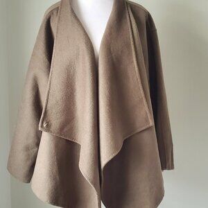 Vintage Cape Jacket Wool Blend 3 in 1 Styles Neutral Beige cozy Spring Fall Coat